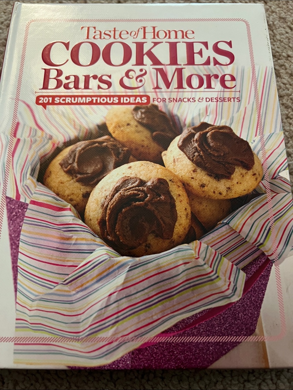 Taste of Home Cookies Bars & More Cookbook - Pink, White, Brown Cover